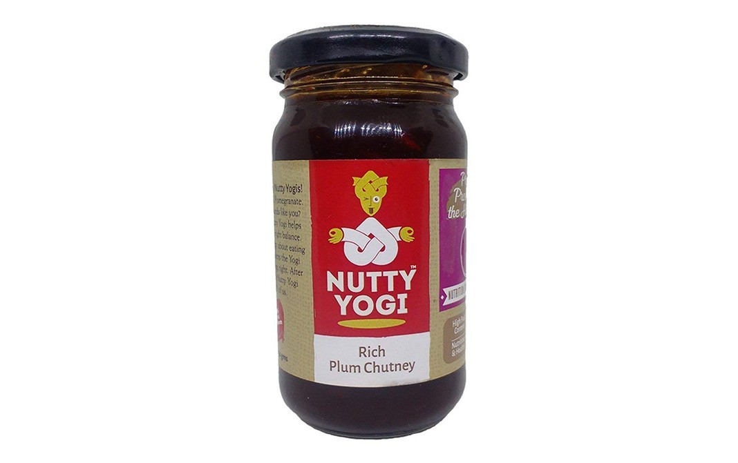 Nutty Yogi Rich Plum Chutney    Glass Jar  250 grams